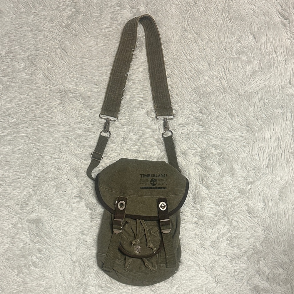 Y2K Timberland Olive Men's Messenger Bag